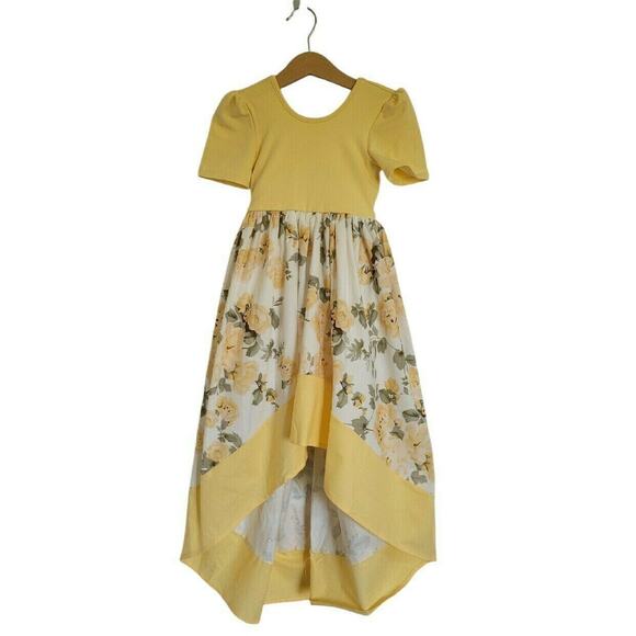 Pleiades Yellow Rose Floral Dress Kids